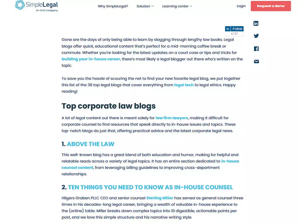 link building for lawyer example of a link on simplelegal.com